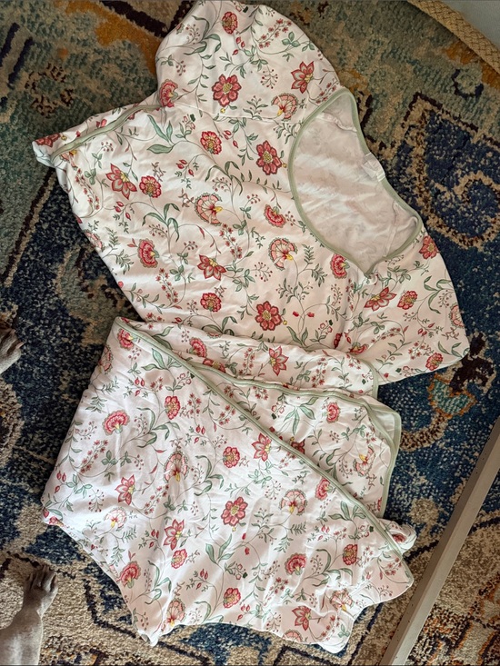 LAKE Other - Floral Cotton Pajama Set - White with Pink & Green Floral